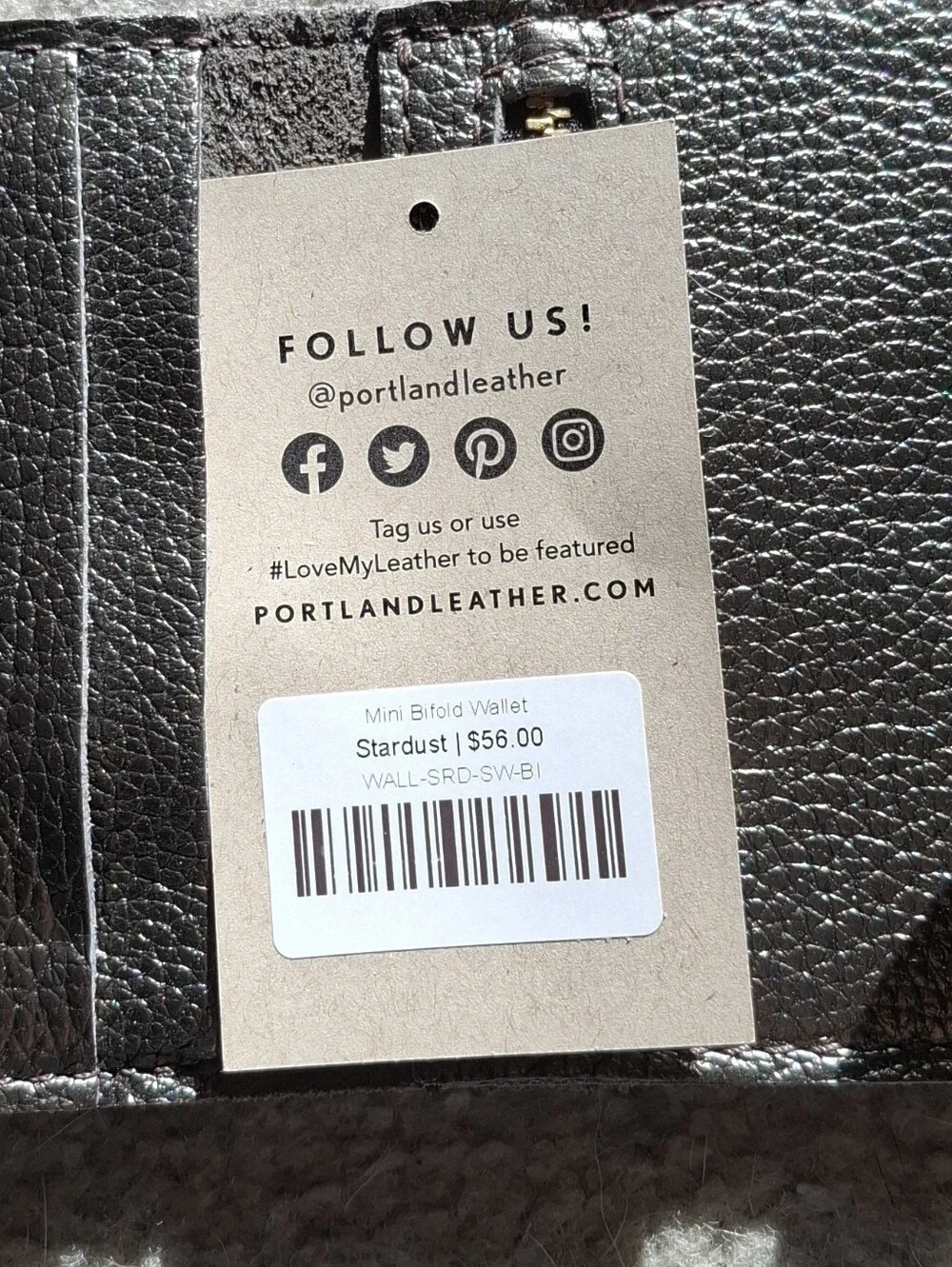 Stardust 🦄 Portland Leather Metallic Bi-fold Wallet NWT